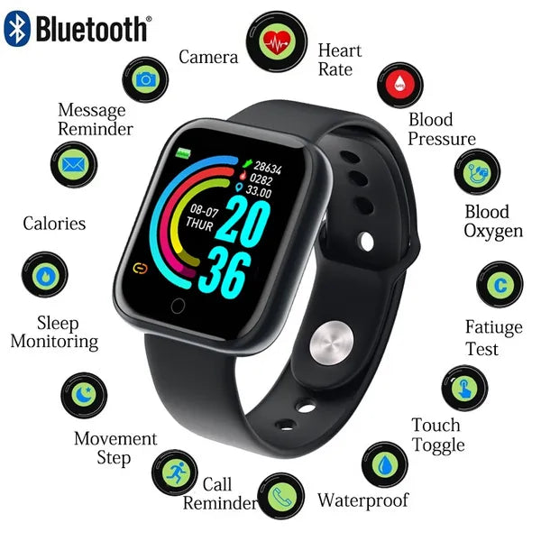 Smartwatch D20 Y68 Reloj Inteligente Bluetooth Deportivo para Hombre y Mujer